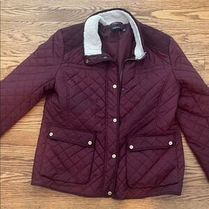 Polo by Ralph Lauren Women's Burgundy Quilted Utility Jacket